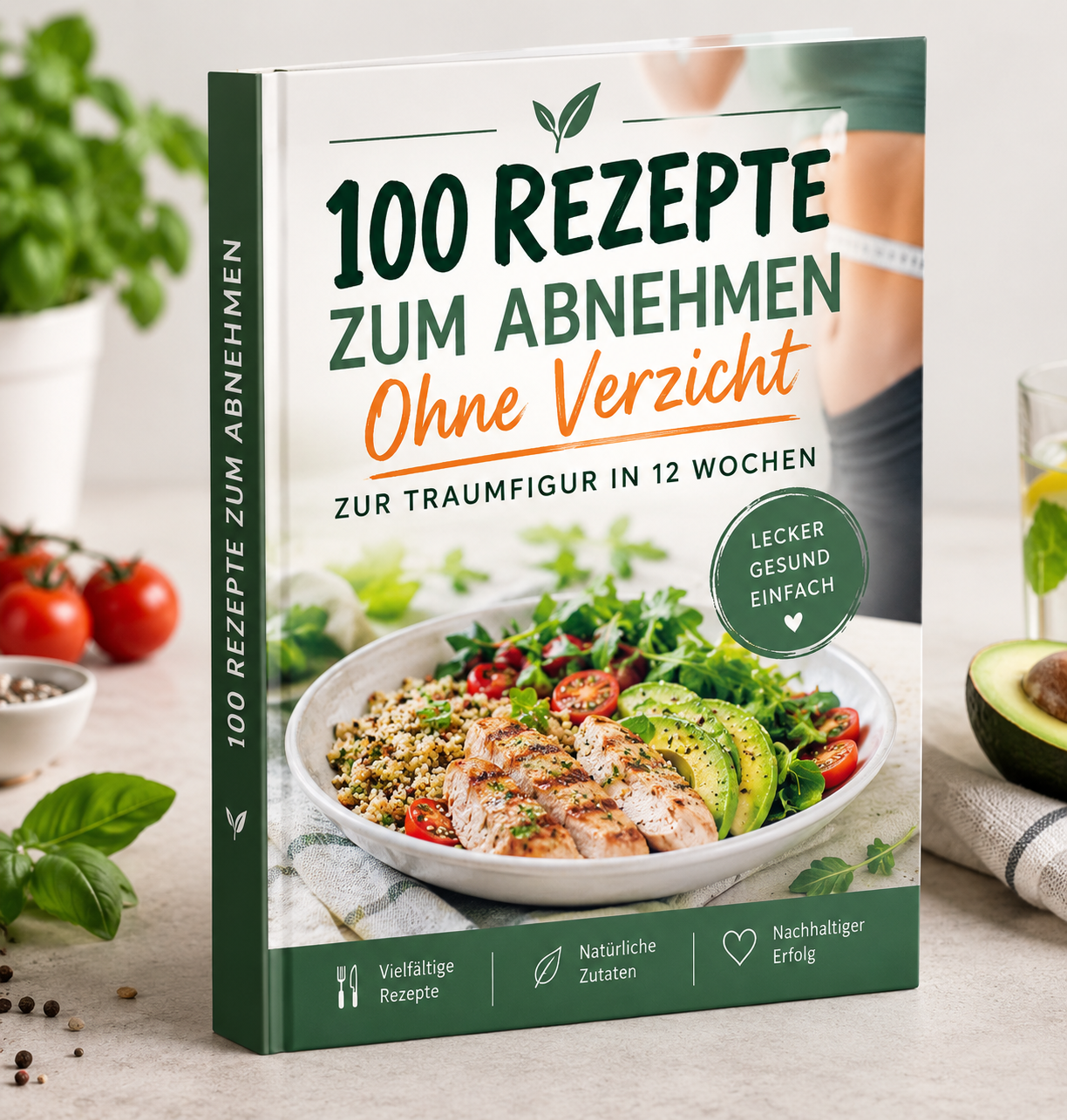 E-Book Cover: 100 Rezepte zum Abnehmen ohne Verzicht